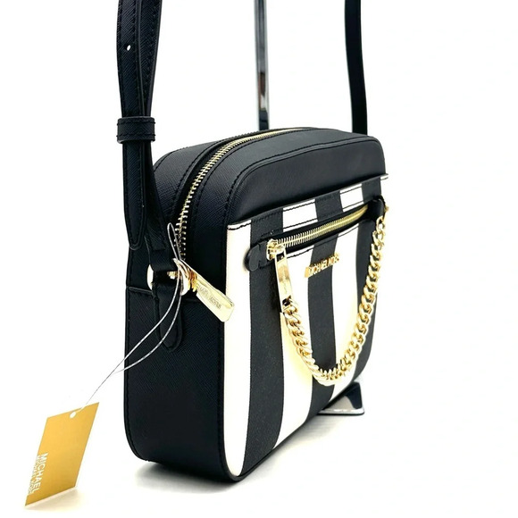 Michael Kors Large EW Zip Chain Xbody Crossbody Bag Black Multi - Picture 4 of 12